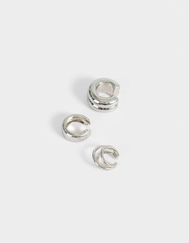 Bijou Cuff Chunky Edition Set De Earcuff De Metal - Plateado