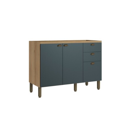 BAJO MESADA 1,20 mts. 2 PUERTAS, 3 CAJONES FINESSE CAPUCCINO AZUL BAJO MESADA 1,20 mts. 2 PUERTAS, 3 CAJONES FINESSE CAPUCCINO AZUL