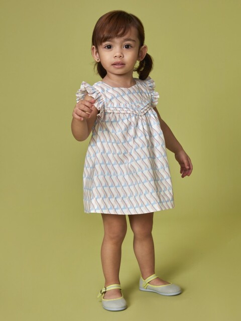Vestido Estampado Geometrico Piedra