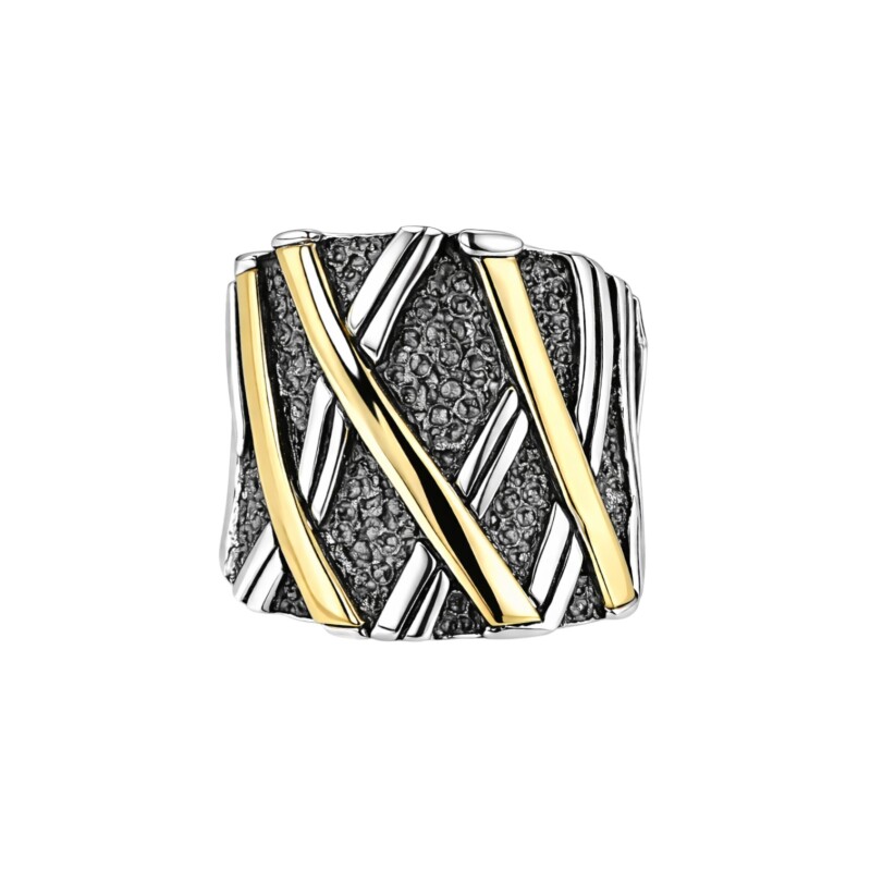 Anillo Tiras-Plata y Oro-Sin Piedra-AN5034 sinpiedra