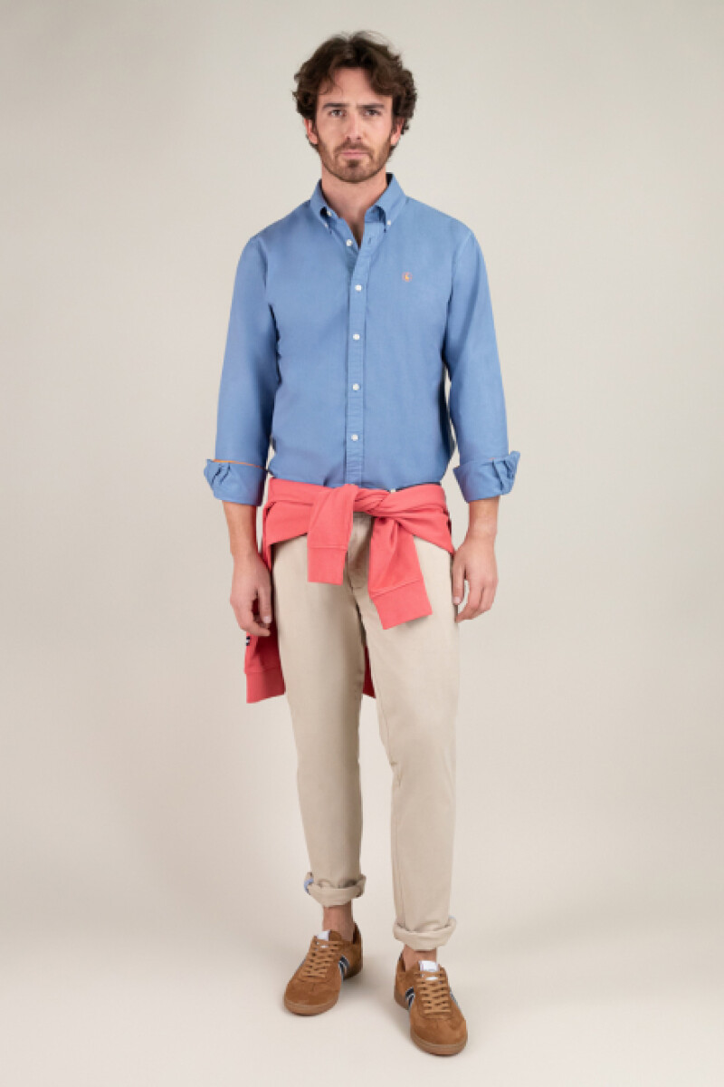Camisa Garment Dyed Azul
