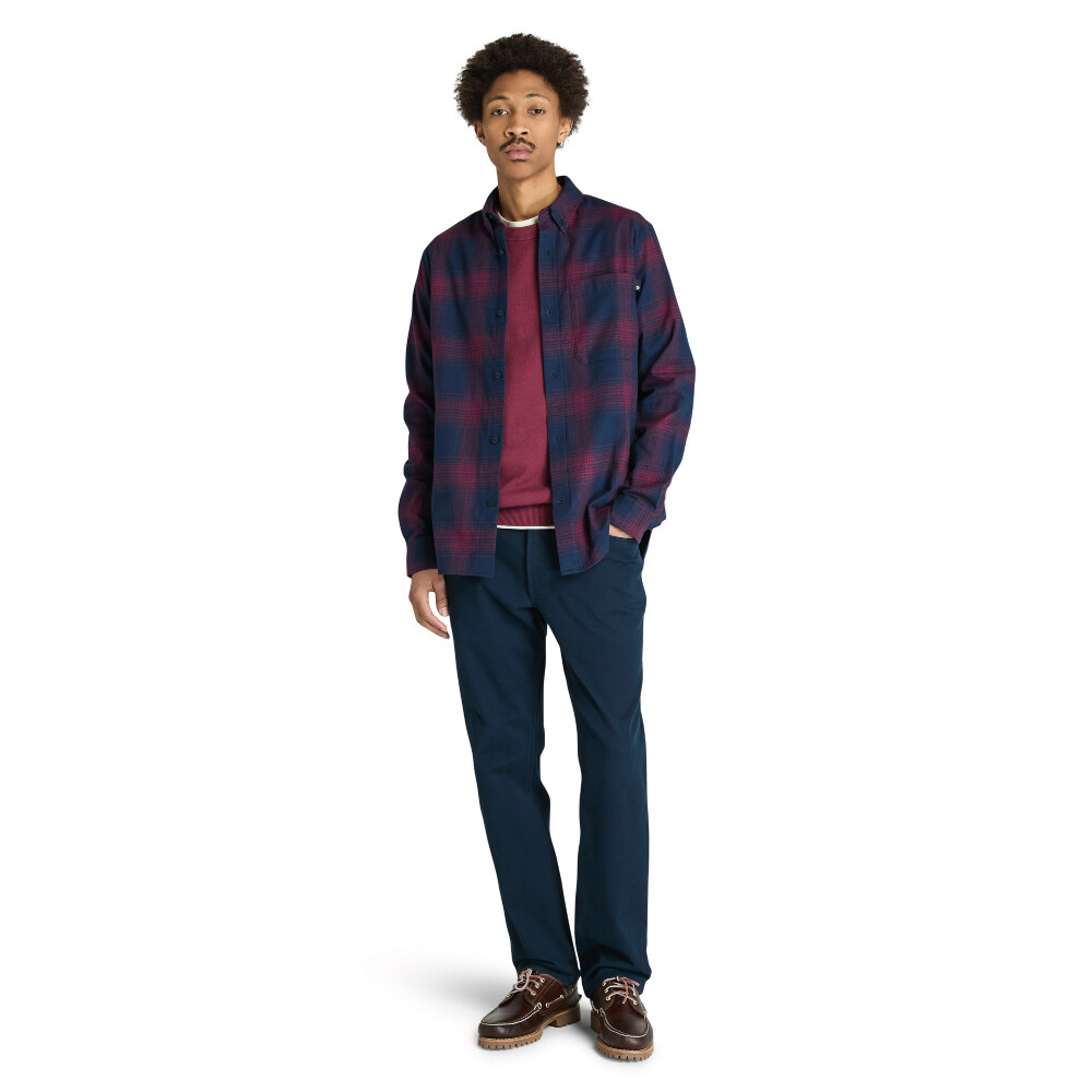 Camisa Franela Manga Larga Hombre Dark Sapphire Yd