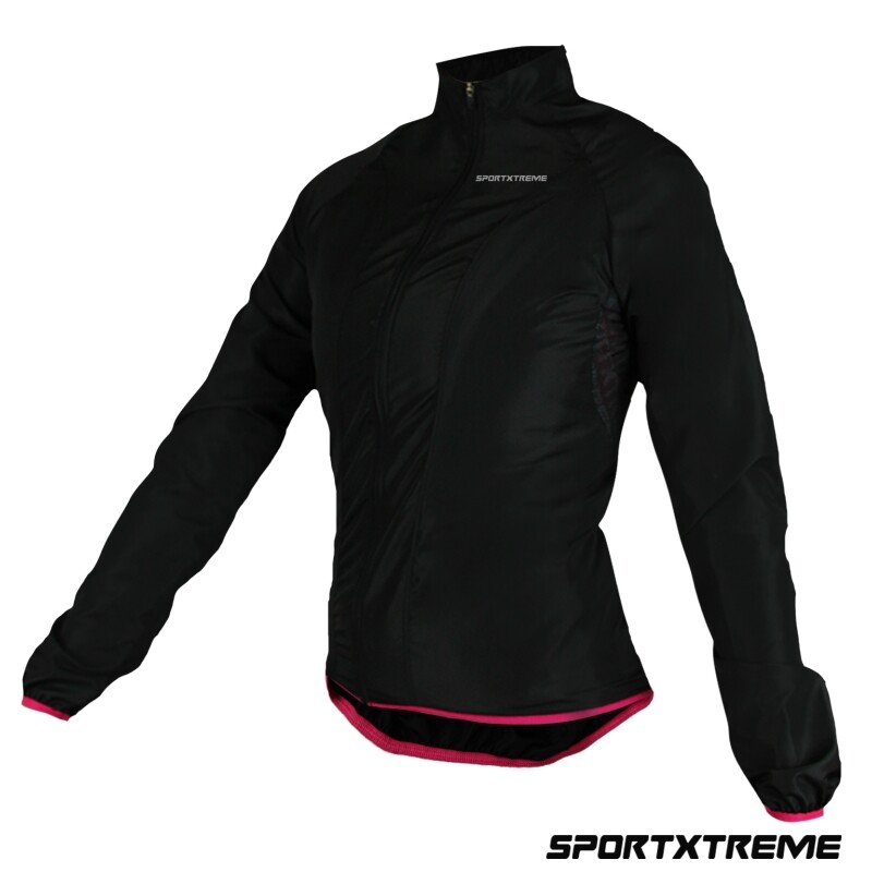 Campera Corta Viento Sxtr Confort Negro Y Rosado