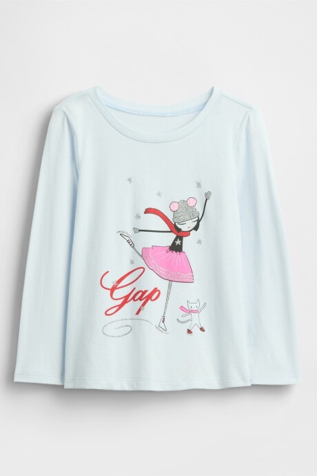 Remera Logo Gap Toddler Niña Serene Blue