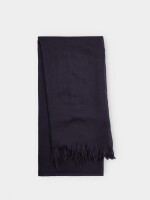 Pashmina De Lana Con Flecos azul-marino