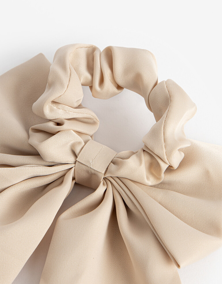 Skunzies Moño Scrunchie Con Moño - Blanco Crema