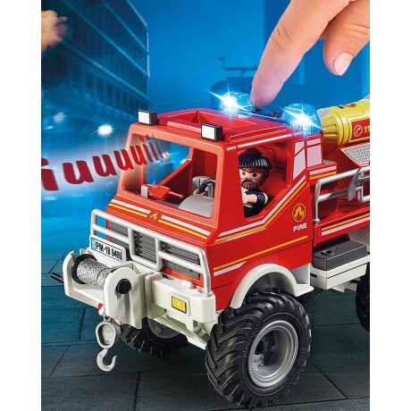 Juguete Playmobil City Action camión de bomberos todoterreno con luz y sonido Juguete Playmobil City Action camión de bomberos todoterreno con luz y sonido