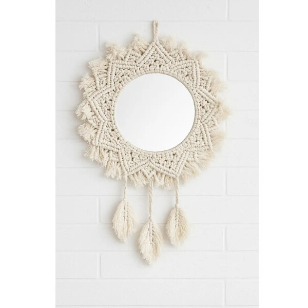 Espejo Redondo Tejido En Macrame 30CM Espejo Redondo Tejido En Macrame 30CM