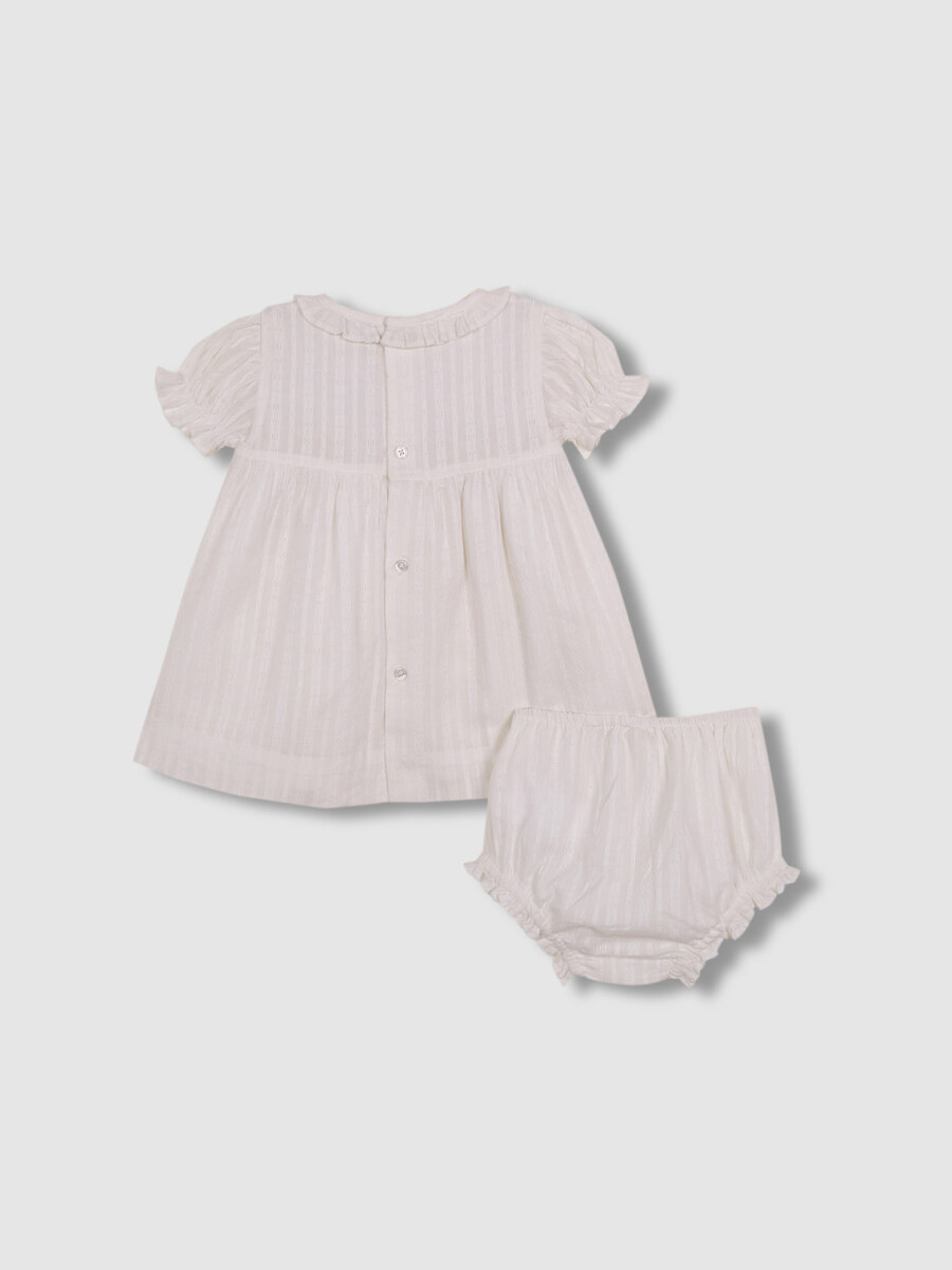 Vestido Nido De Abeja Blanco