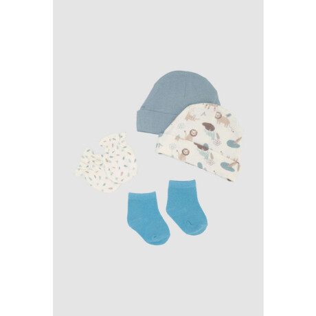 Pack gorro+medias+guantes leopardo Nature green