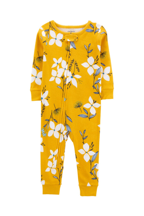 Pijama de Algodón de Una Pieza sin Pie con Ajuste 100% Perfecto Flores 0