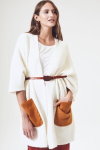 Poncho Color Block Nácar