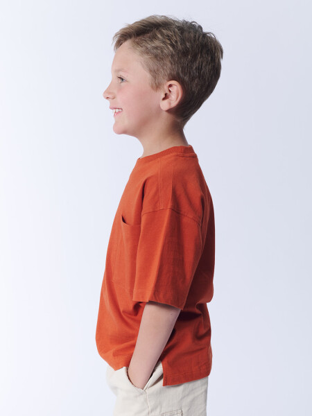 Remera Oversize Bolsillo Rojo