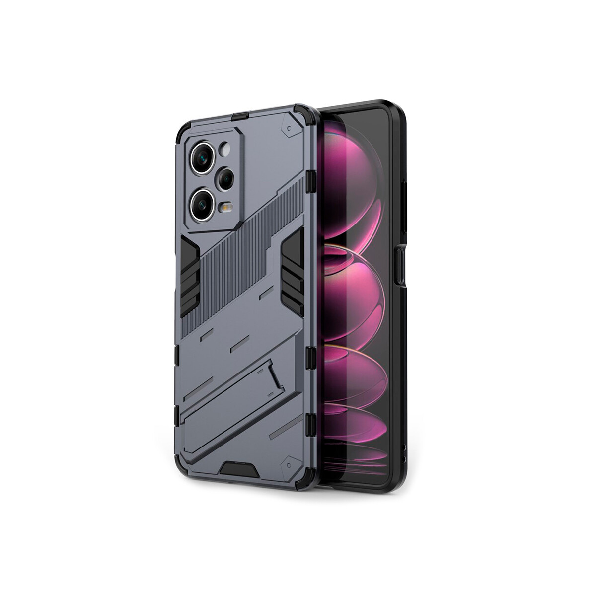 Protector rigido Xiaomi Redmi Note 12 Pro con soporte color gris 