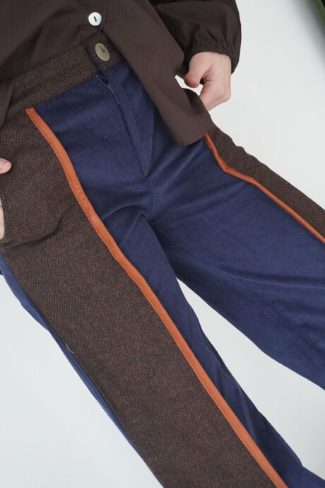 Tweed Pants Azul / Tweed Chocolate