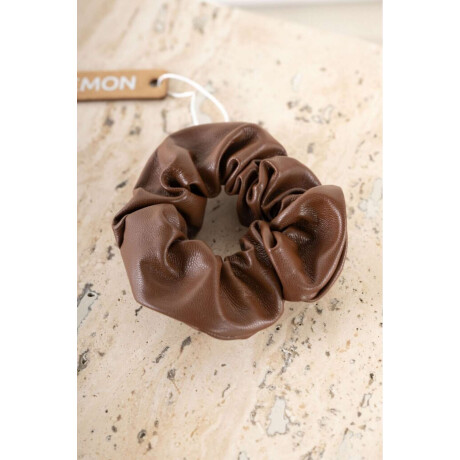 Scrunchie Cuero Vegano Whisky