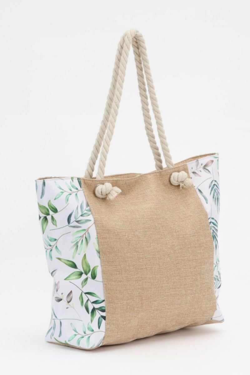 Bolso playero Beige estampado