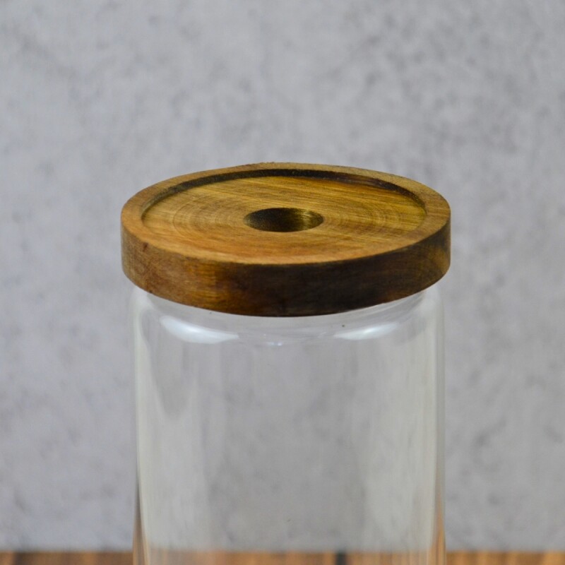 Frasco de vidrio cilíndrico con tapa rosca 1250ml TRANSPARENTE