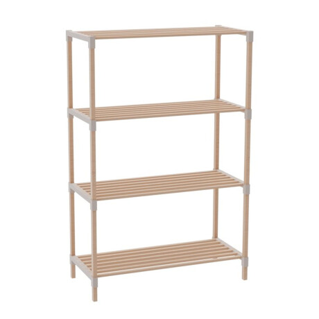 Estantería Organizadora Rack 4 Niveles 116x65x30Cm Madera PP Natural