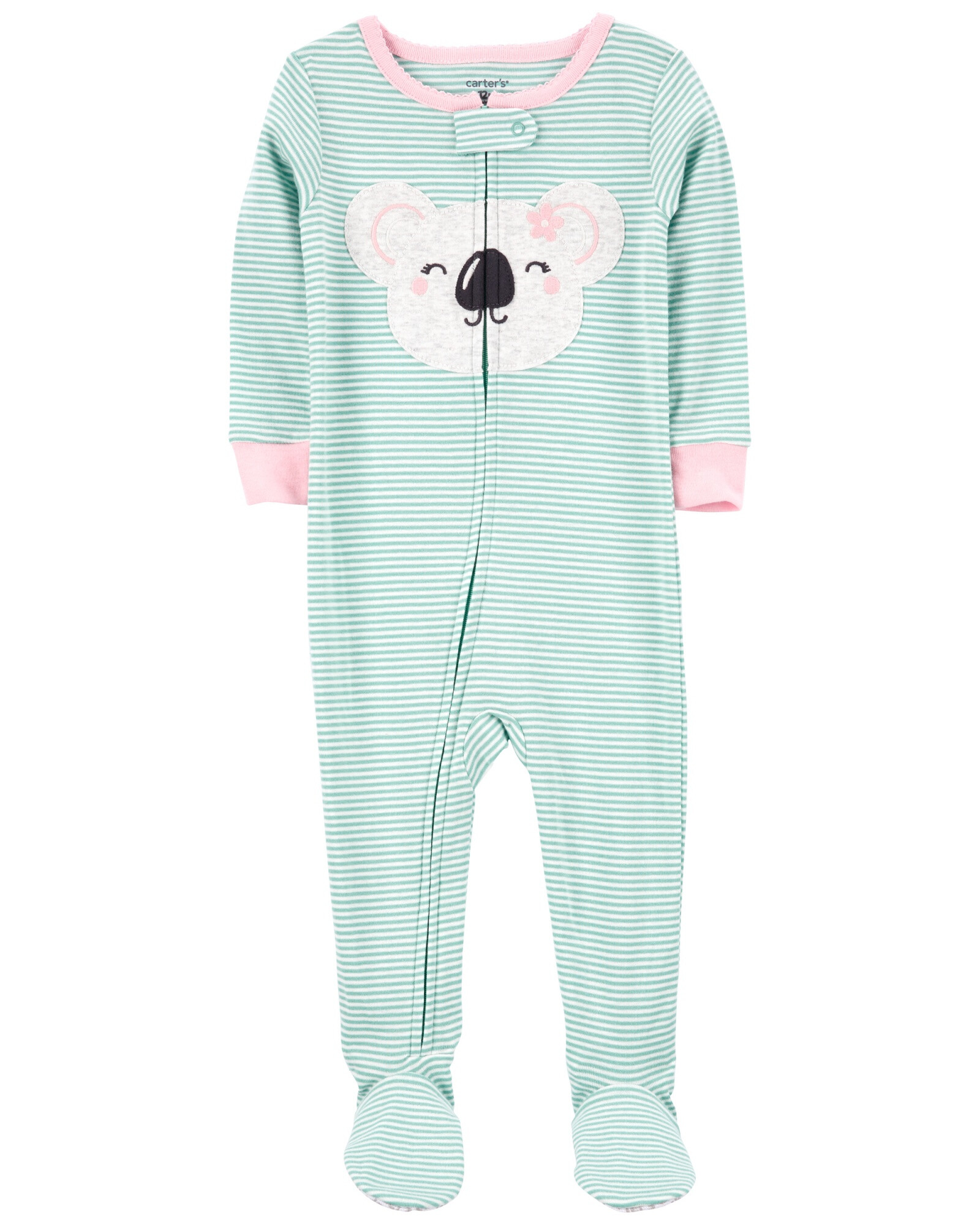 Pijama una pieza de algodón con pie estampa koala Sin color
