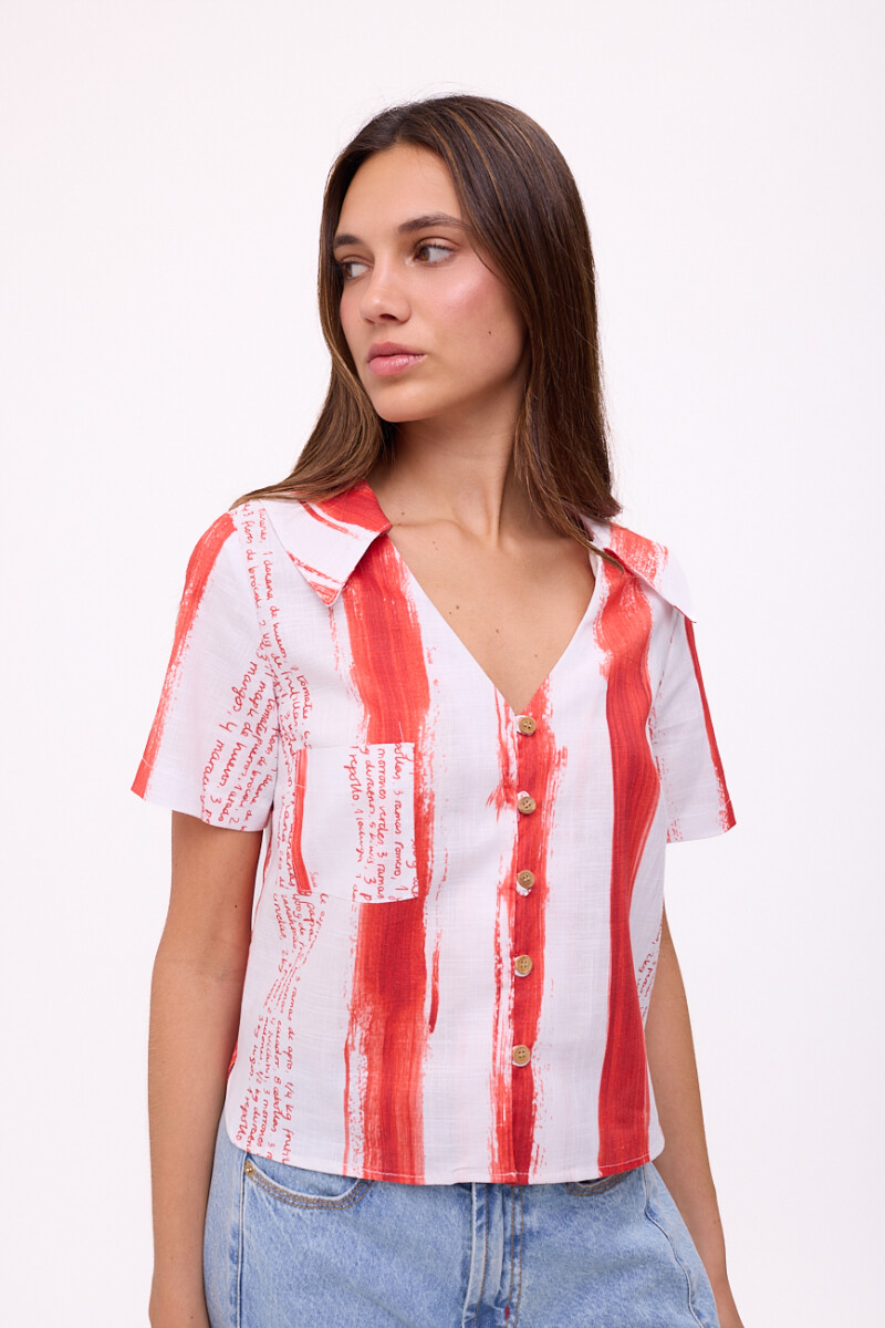 BLUSA FRESA PRINT Rayas Rojo