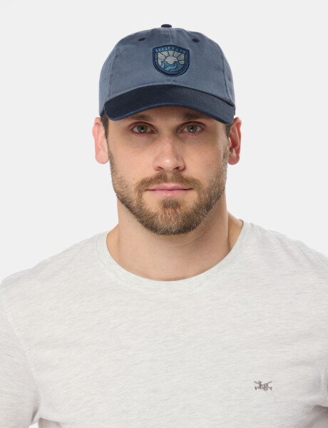 GORRO VISERA DE LONA CON PARCHE TEJIDO Piedra