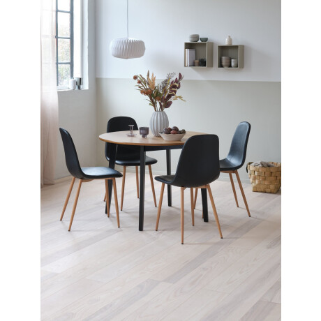 Mesa de comedor JEGIND Ø105 roble/negro Roble/negro