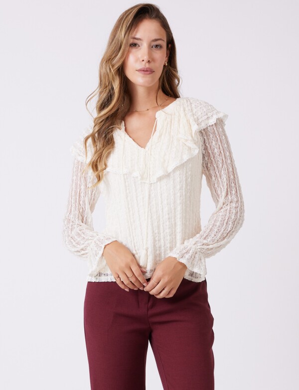 Blusa Encaje BEIGE CLARO