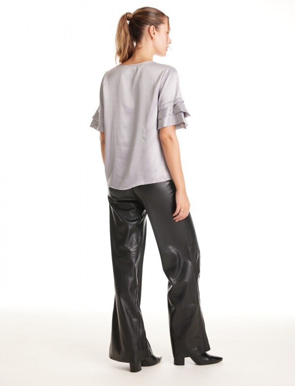 Blusa Saten Volados GRIS