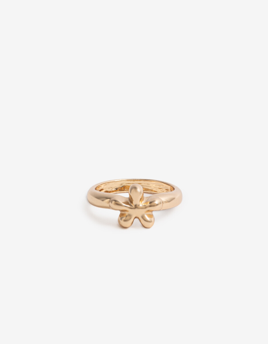 Anillo De Metal Bañado En Oro 