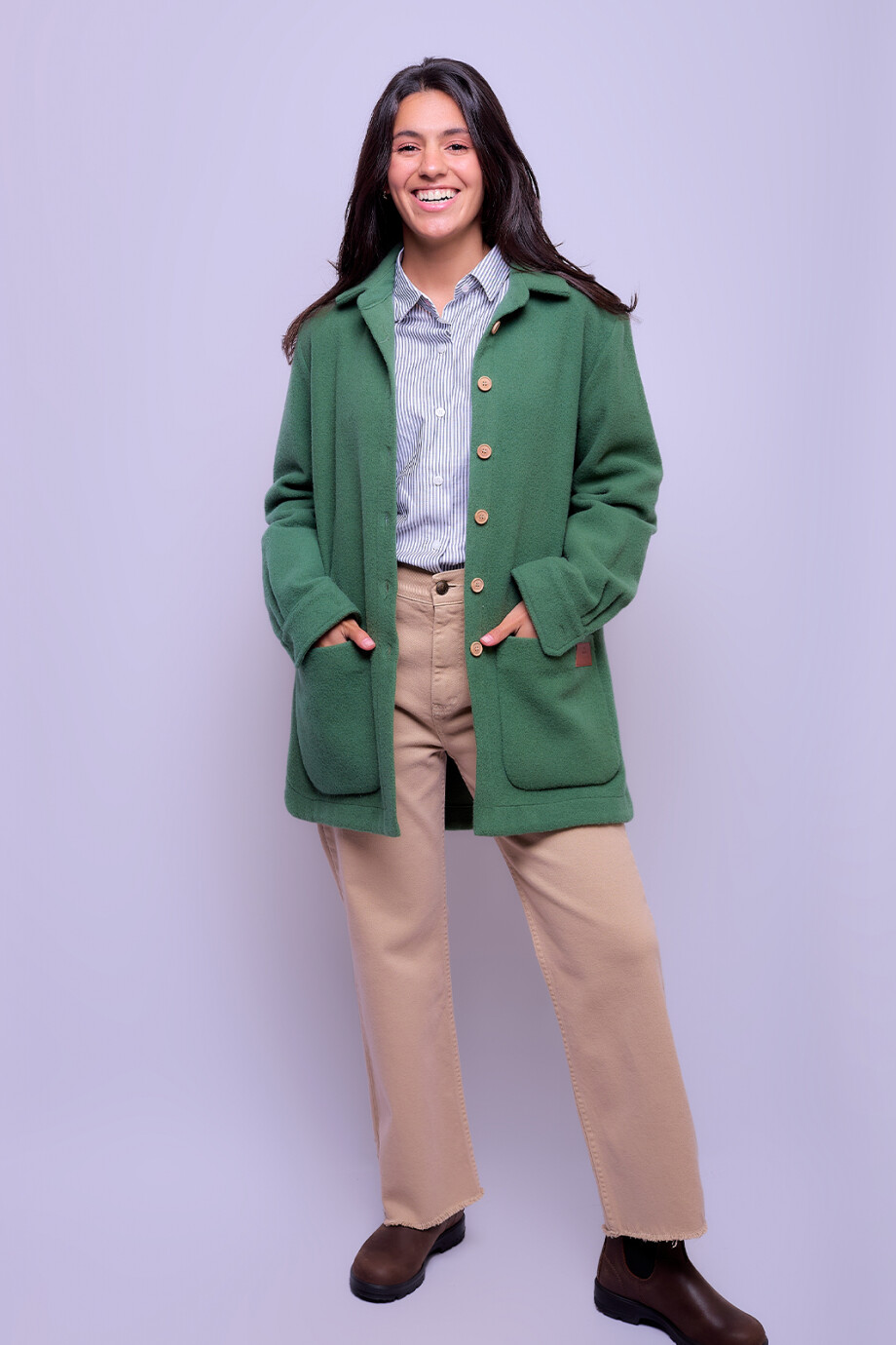 Camisa Leñadora Dama Viento Verde