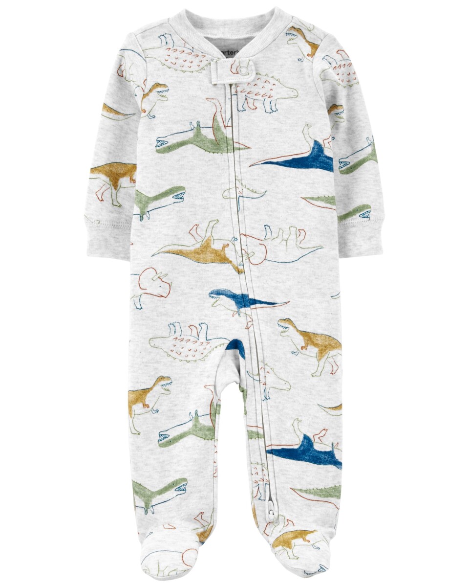Pijama una pieza de algodón con pie diseño dinosaurios 
