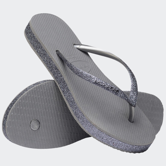 Ojotas Havaianas Slim Flatform Sparkle Gris