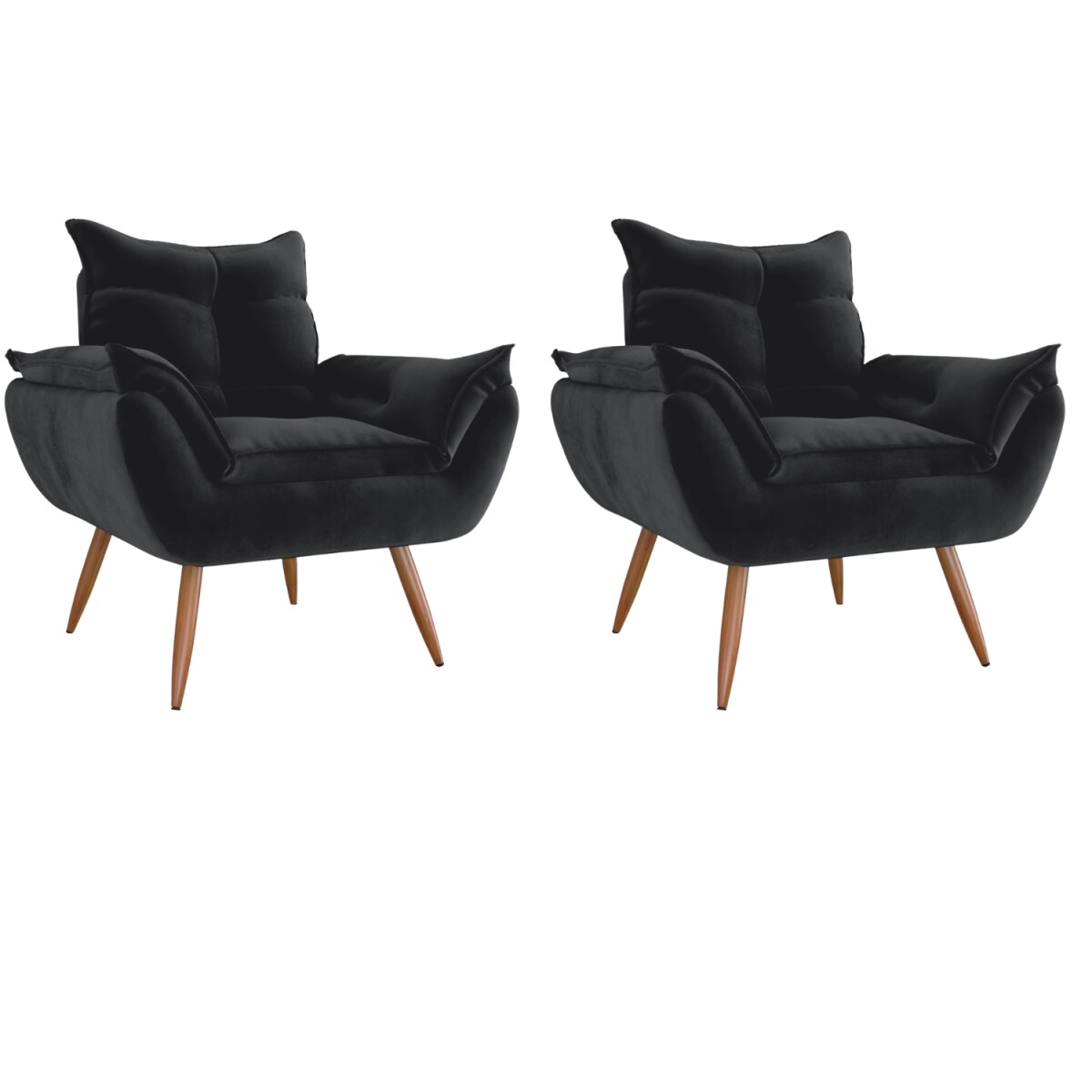 Pack Sillón Butaca Turín Tapizado Premium x2 - Negro 