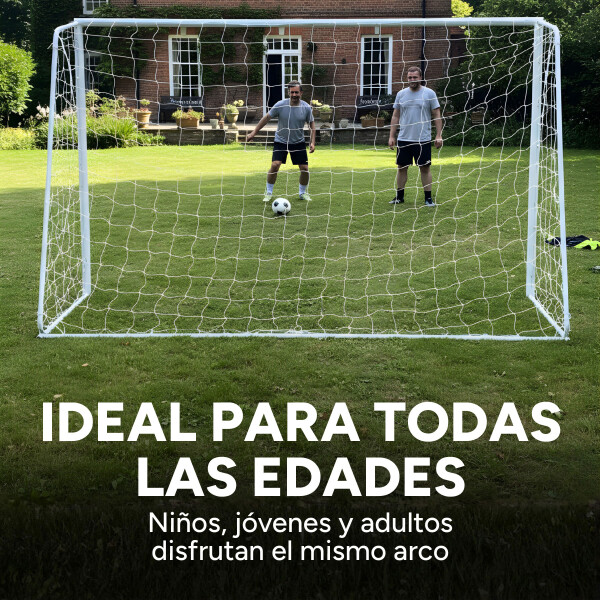 Arco de Fútbol Portería Desarmable Red Metálico 290 x 200cm Color Blanco