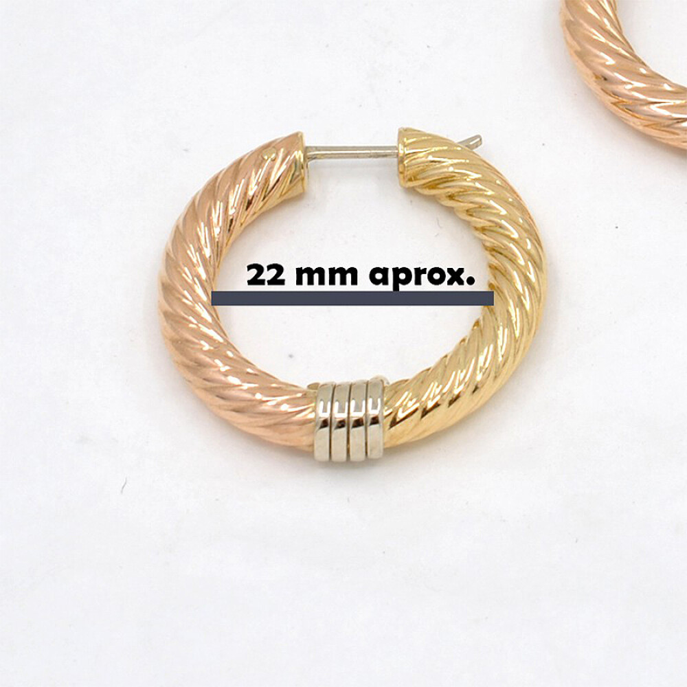 Aros En Oro 18K En Tres Tonos Aros En Oro 18K En Tres Tonos
