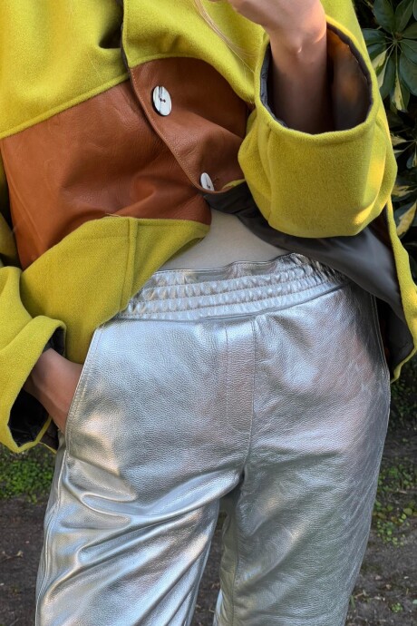Leather Babucha Plateado