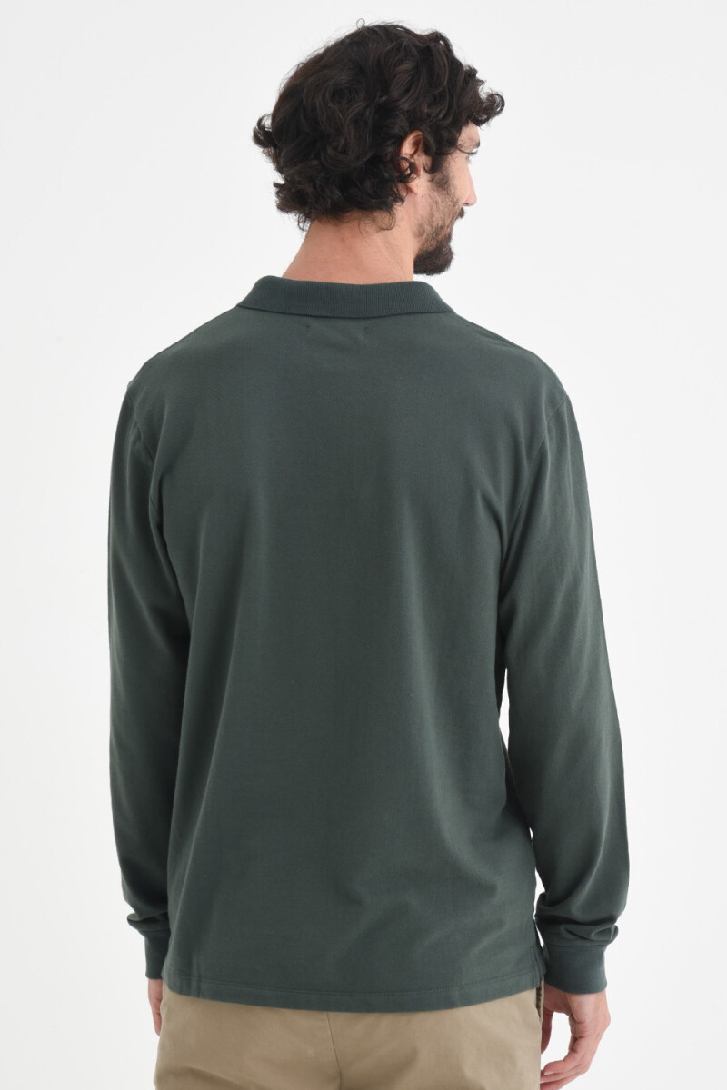 Camiseta manga larga polo Verde Seco