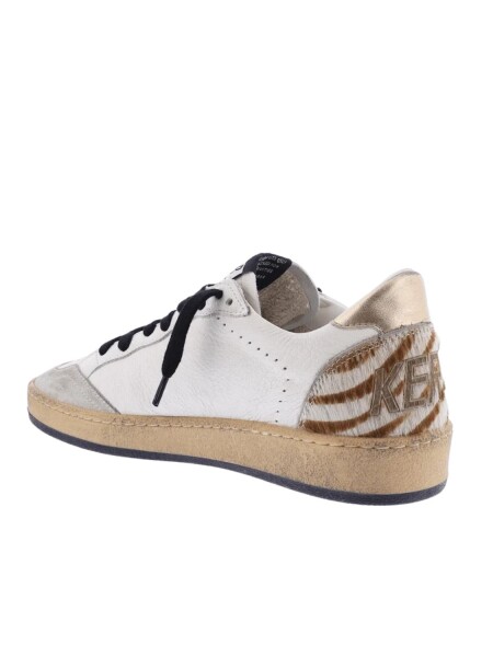 Golden Goose-Championes de cuero acordonados, Ball star Blanco