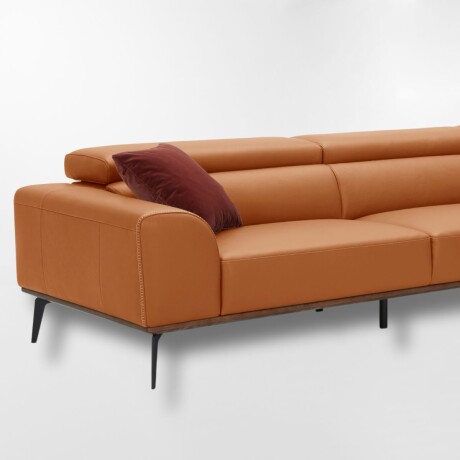 Sofá con chaise DUNA TELA Marrón - DERECHO