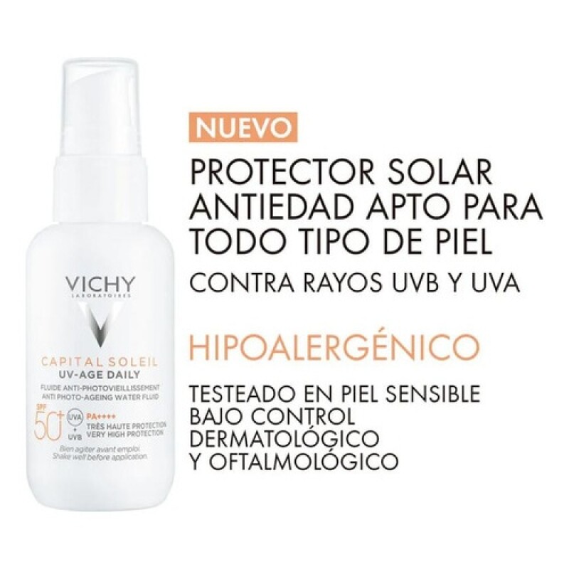 Protector Solar FPS50+ Vichy Capital Soleil UV-Age Daily 40ml Protector Solar FPS50+ Vichy Capital Soleil UV-Age Daily 40ml