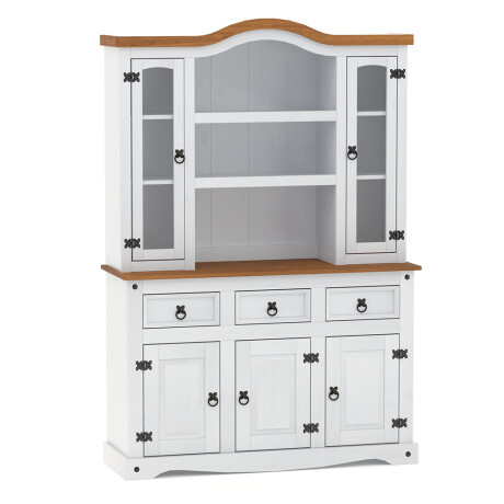 Modular cristalero 5P+3C Linea Naturale Blanco/Roble