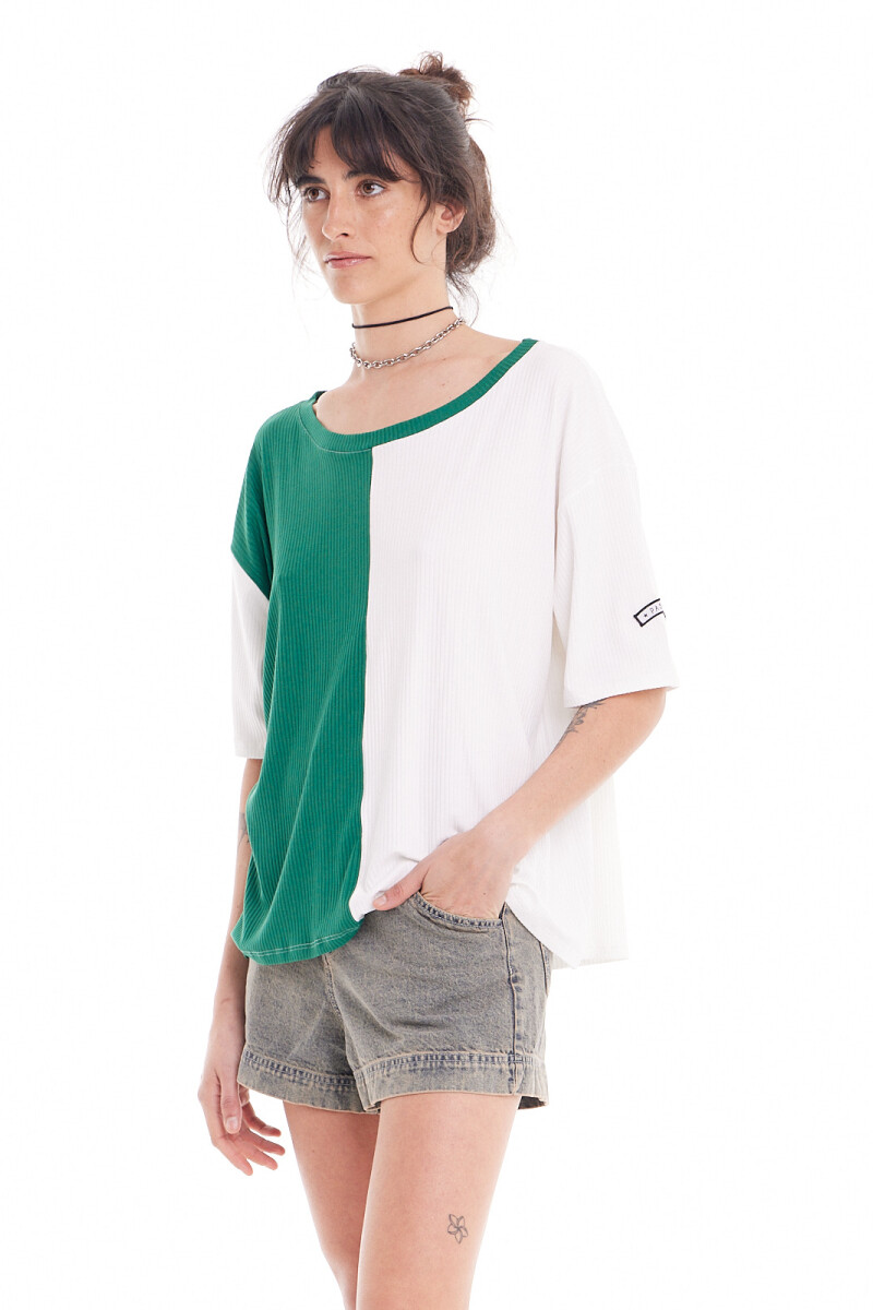 Remera Lulú CB Off White/Verde