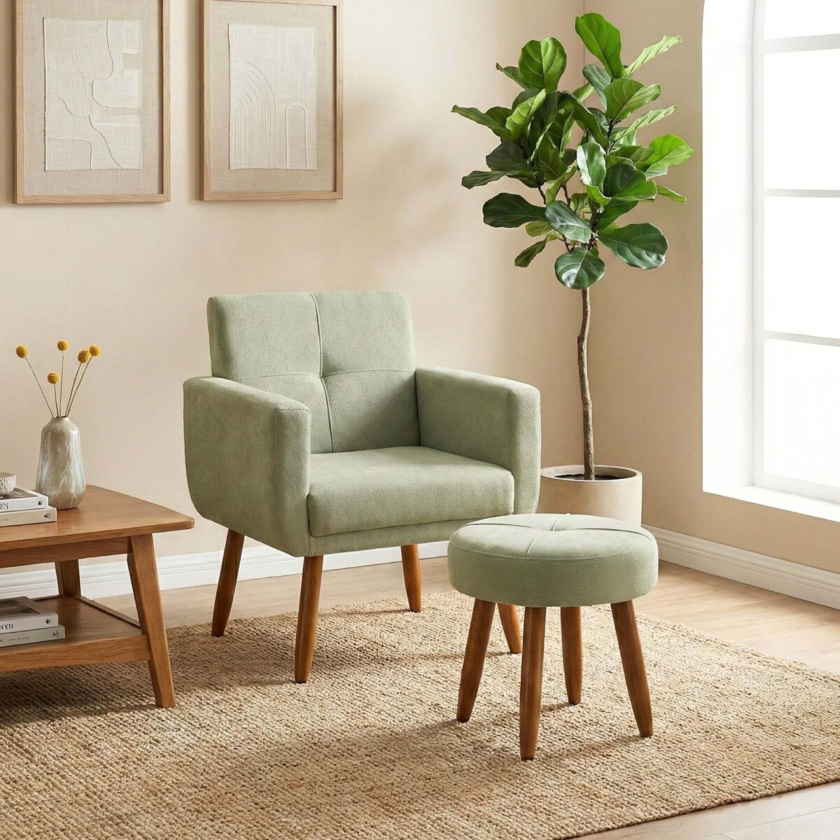 BUTACA Moderna + Puff Havana - Verde 