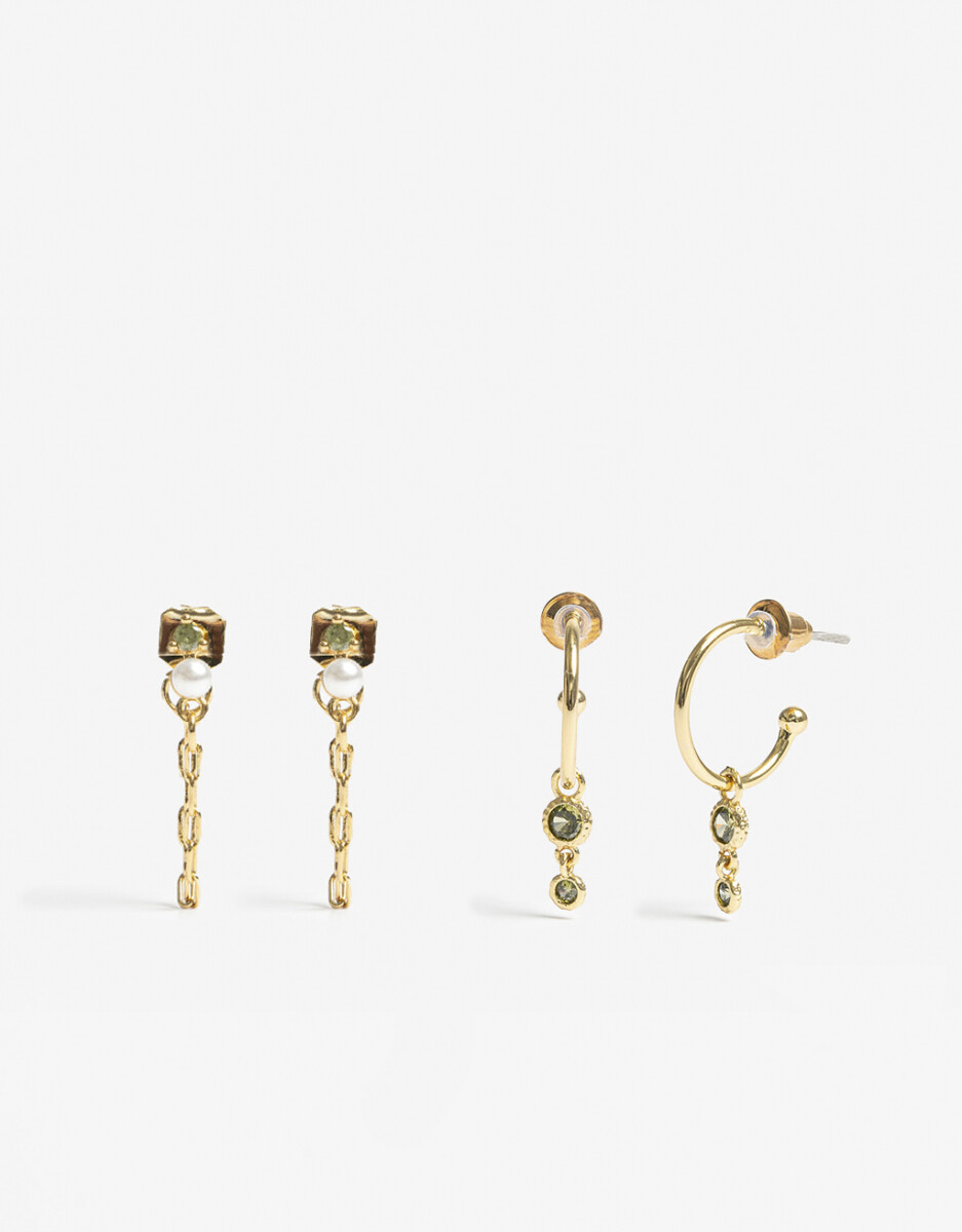 Set De Aros Con Cubic Zirconia 