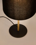 Lámpara de mesa Pina de metal y ratán con pantalla de algodón negro Lámpara de mesa Pina de metal y ratán con pantalla de algodón negro