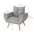 Juego De Living Sillón con puff Marrón