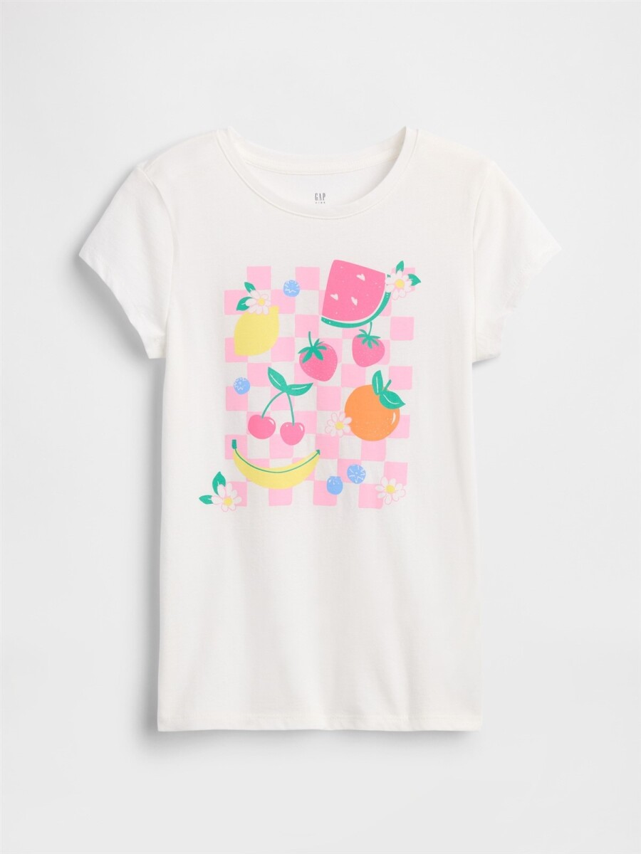 Remera Gráfico Manga Corta Niña - New Off White 