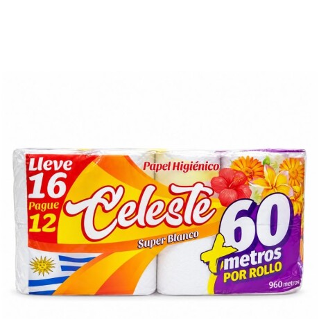 Papel Higienico CELESTE 16 Rollos 60m Papel Higienico CELESTE 16 Rollos 60m
