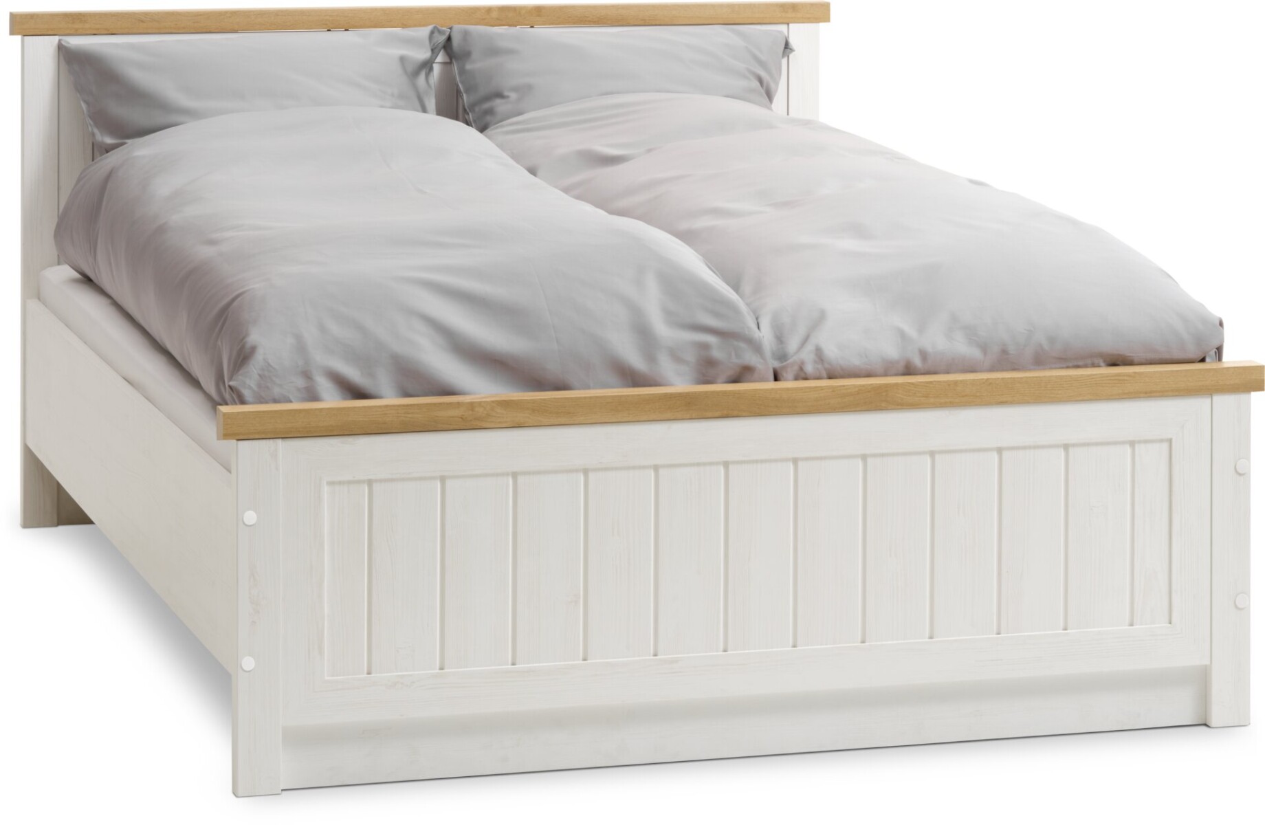 Estructura cama MARKSKEL 180x200 roble/bl - Blanco 
